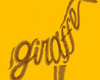 Embroidery Design Digitized Giraffe Keychain 4 x 4