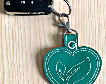 Embroidery Design Digitized Vegan Love Keychain 4 x 4