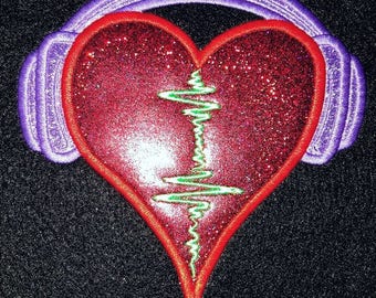 Embroidery Design Digitized Love for Music 5 x 7