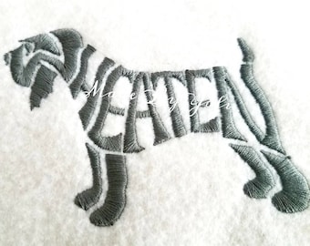 Embroidery Design Digitized Wheaten Text Fill  4 x 4