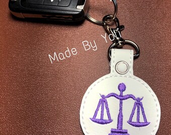Embroidery Design Digitized Libra Zodiac Sign Keychain 4 x 4