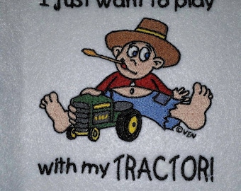 Embroidery Design "I Play with my Tractor"