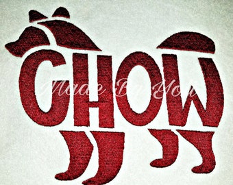 Embroidery Design Digitized Chow Text Fill 5 x 7