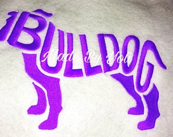 Embroidery Design Digitized Bulldog Text Fill 5 x 7