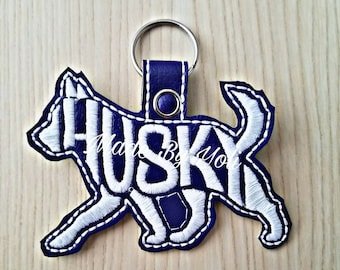 Embroidery Design Digitized Husky Text Fill Keychain 4 x 4