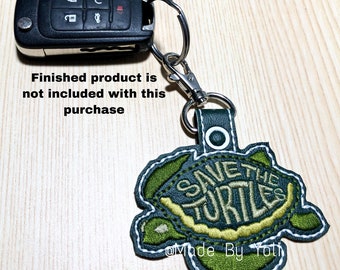 Embroidery Design Digitized Save The Turtles Keychain 4 x 4