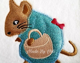 Embroidery Design Digitized Little Mrs Mouse 4 x 4 Applique