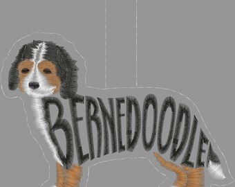Embroidery Design Digitized 2023 Bernedoodle Keychain 4 x 4