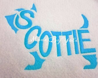 Embroidery Design Digitized Scottie Text Fill 5 x 7