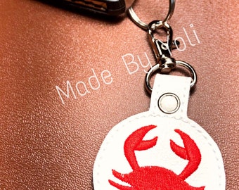 Embroidery Design Digitized Cancer Zodiac Sign Keychain 4 x 4