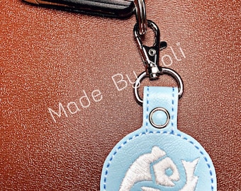 Embroidery Design Digitized Pisces Zodiac Sign Keychain 4 x 4