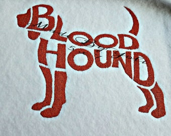 Embroidery Design Digitized Blood Hound Text Fill 5 x 7