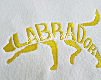 Embroidery Design Digitized Labrador Text Fill 4 x 4
