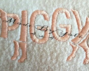 Embroidery Design Digitized Piggy Text Fill 4 x 4