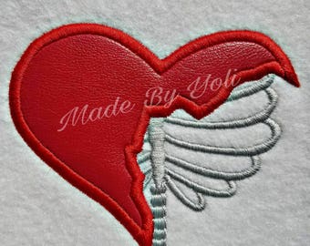 Embroidery Design Digitized Skeleton Heart 4 x 4 Applique