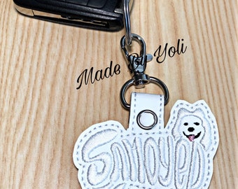 Embroidery Design Digitized Samoyed Keychain 4 x 4
