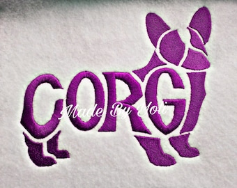 Embroidery Design Digitized Corgi Text Fill 4 x 4