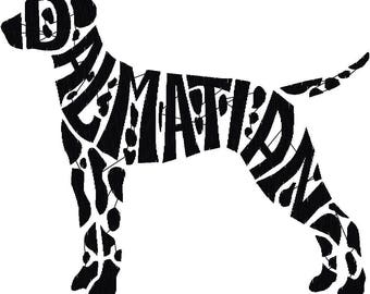 Embroidery Design Digitized Dalmatian Text Fill 5 x 7