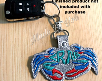Embroidery Design Digitized Crab Keychain 4 x 4