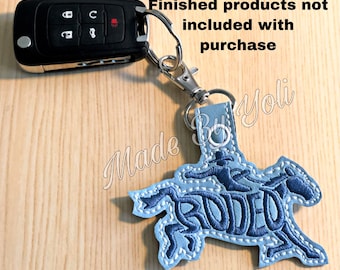 Embroidery Design Digitized Rodeo Horse Keychain 4 x 4
