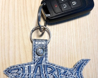 Embroidery Design Digitized Shark Keychain 4 x 4