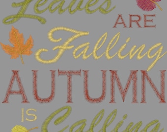 Leaves are Falling 4 x 4 Embroidery Design Digitized