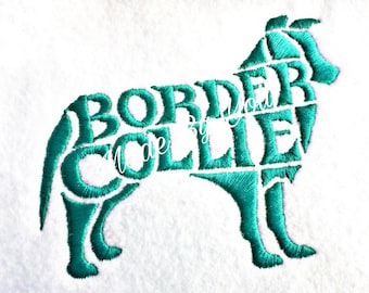 Embroidery Design Digitized Border Collie Text Fill 4 x 4
