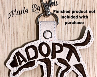 Embroidery Design Digitized Labrador AdoptText Fill Keychain 4 x 4