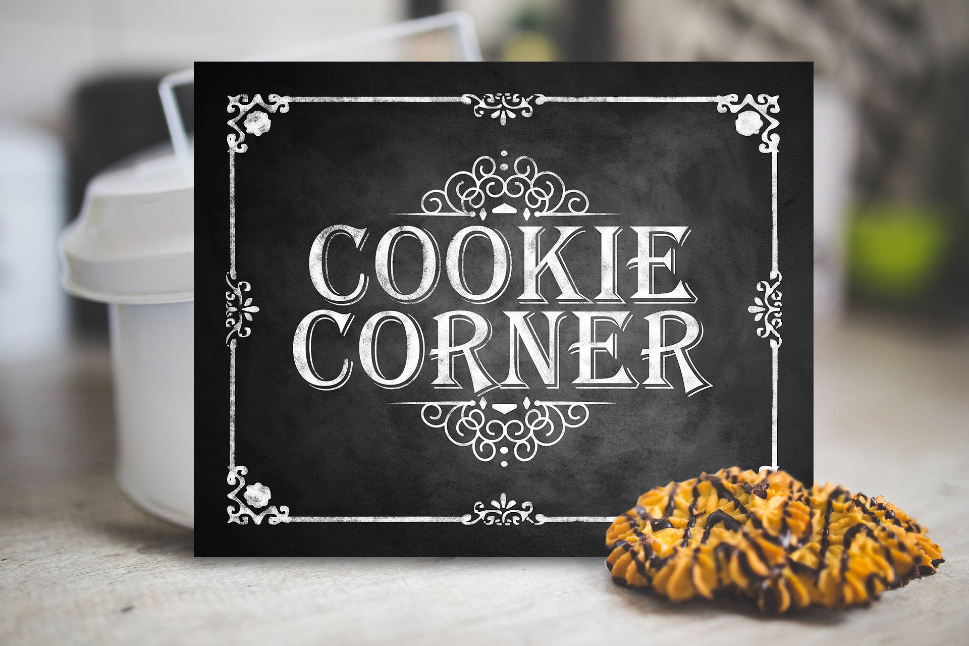 Cookie Corner Sign Printable Chalkboard Graduation Party Etsy