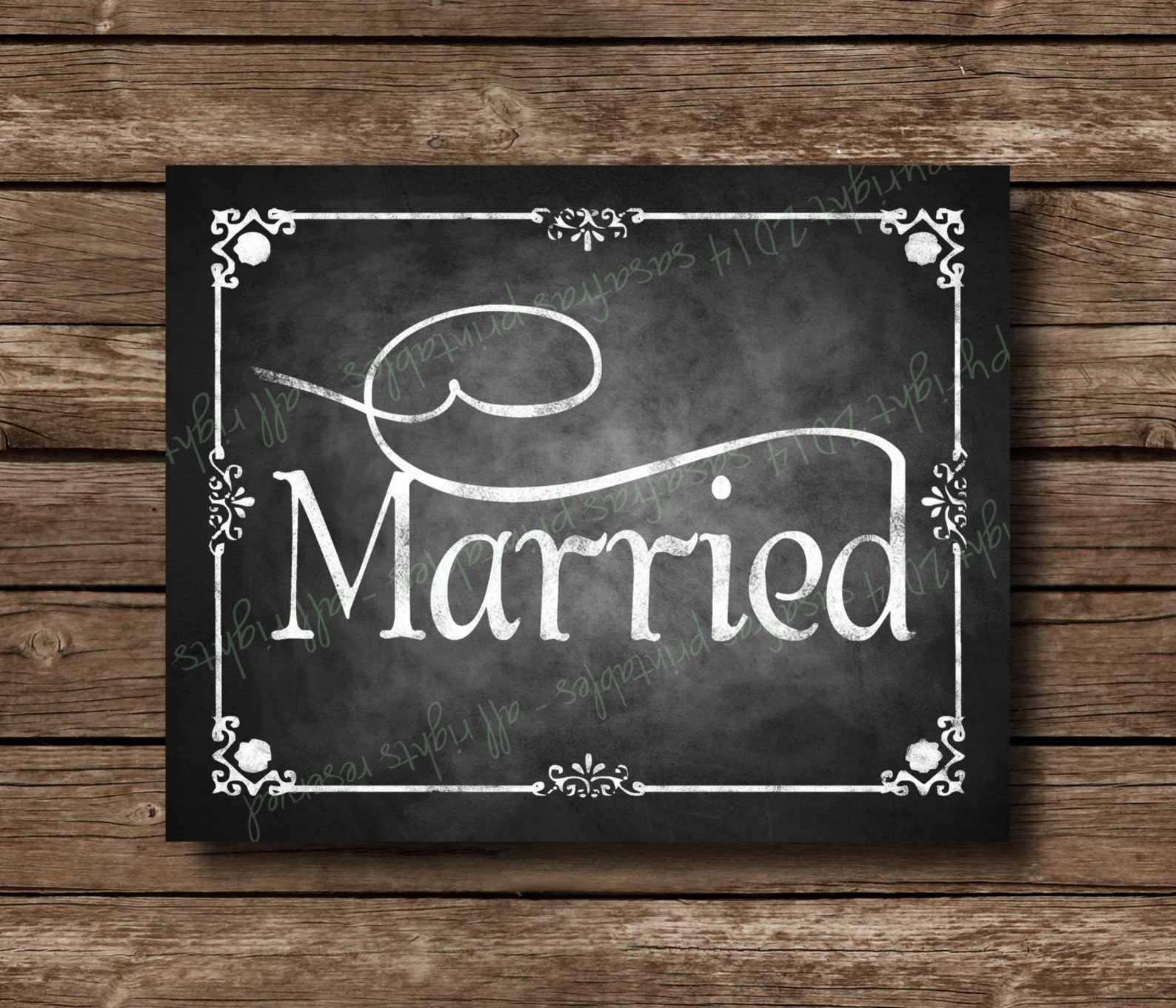 Printable Posterboard Sized Just Married Sign
