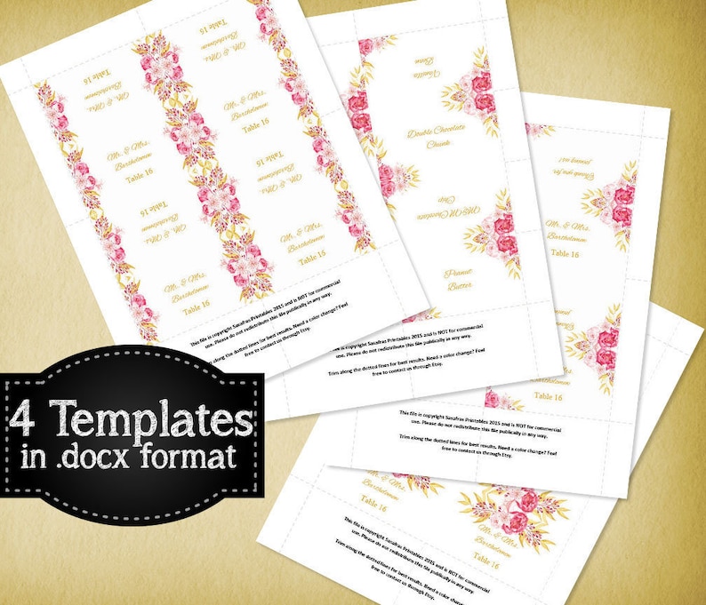 Pink Place Cards Printable Floral Favor Tags Floral Escort Cards Printable Flower Templates Pink Baby Shower Baby Shower Favor Tags