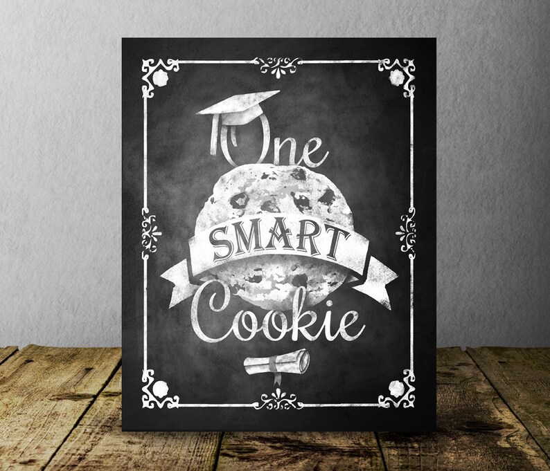 graduation-one-smart-cookie-sign-printable-chalkboard-etsy