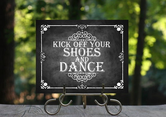 Kick Off Your Shoes And Dance Sign Decoration Ideas Rustic Etsy