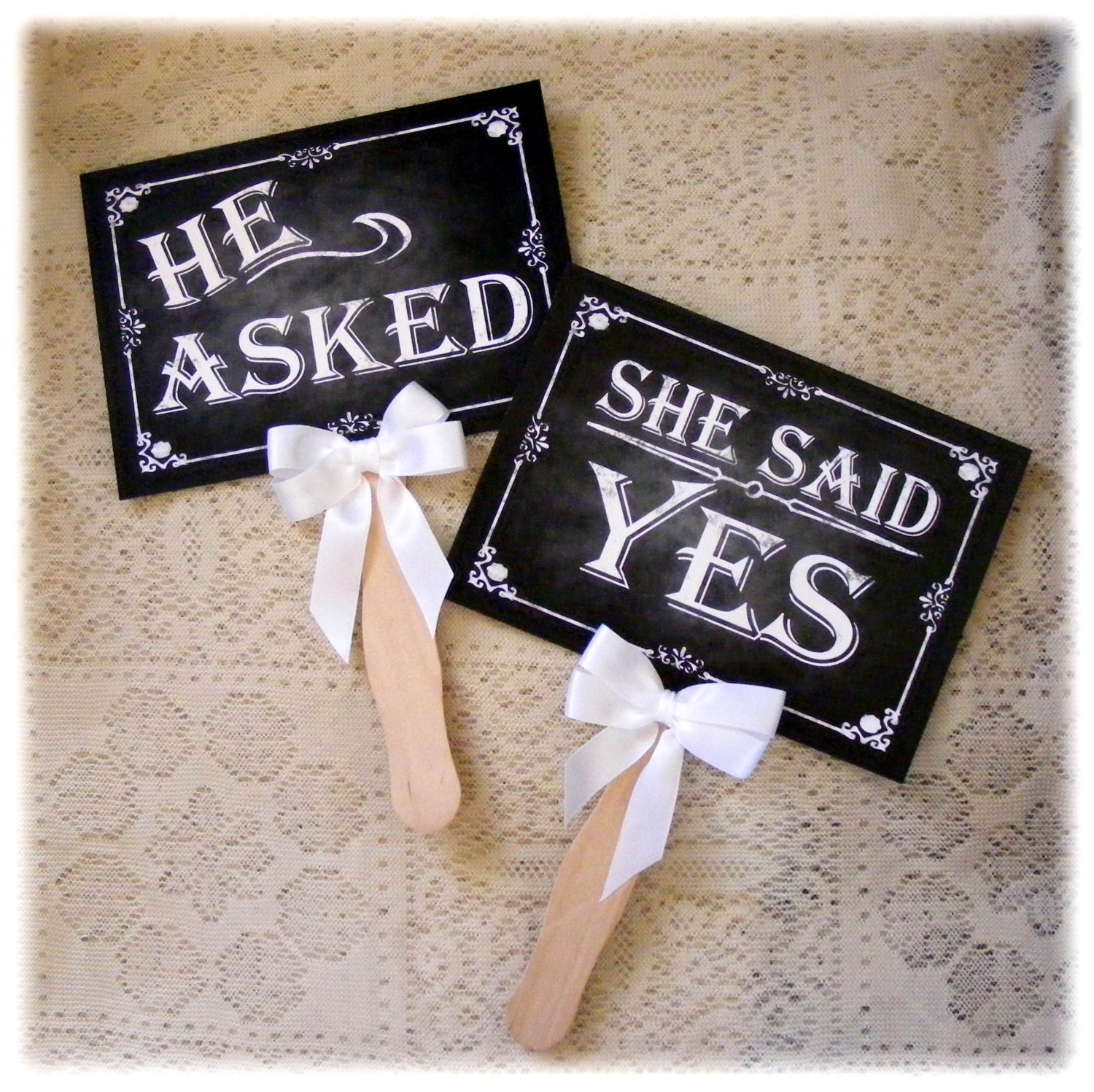 He Asked She Said Yes Printable Chalkboard Wedding Signs - Etsy UK