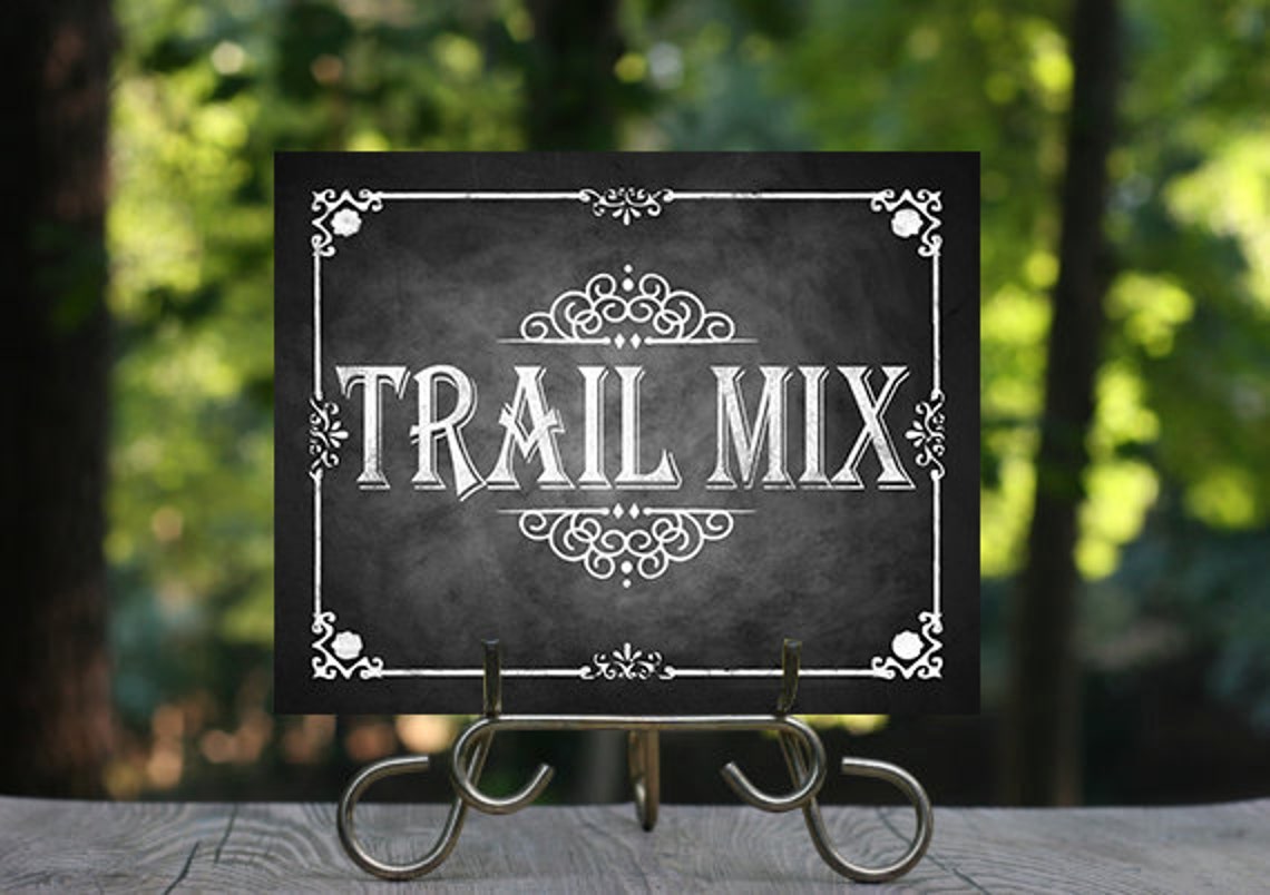 Trail Mix Chalkboard Printable Sign Snack Bar Make Your Own Etsy Ireland