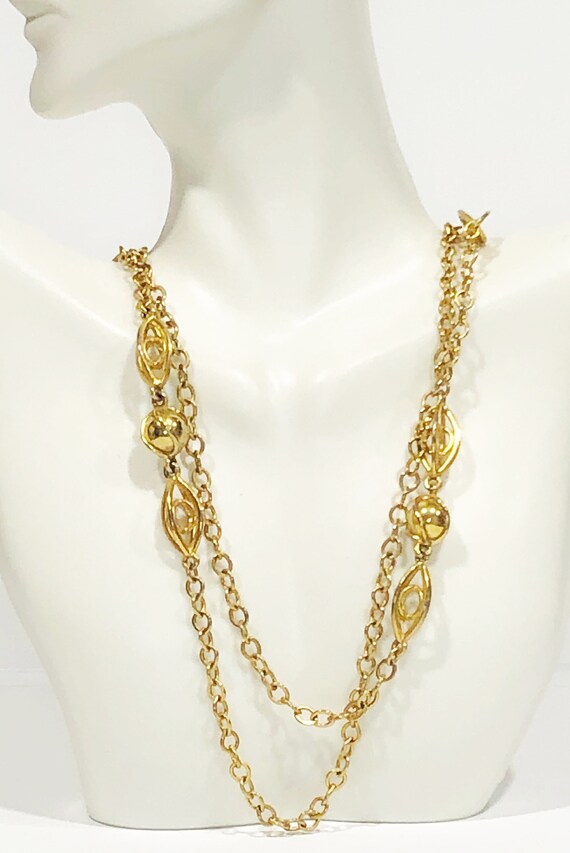 Vintage 54" Long Gold Chain Necklace.  Specialty G