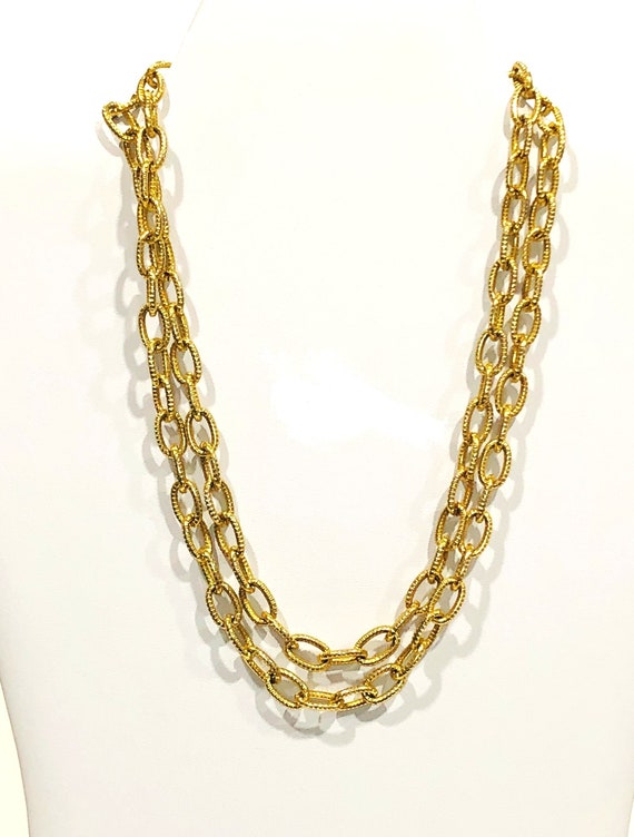 Vintage 32" Gold Chain Necklace.  Gold Link Neckla