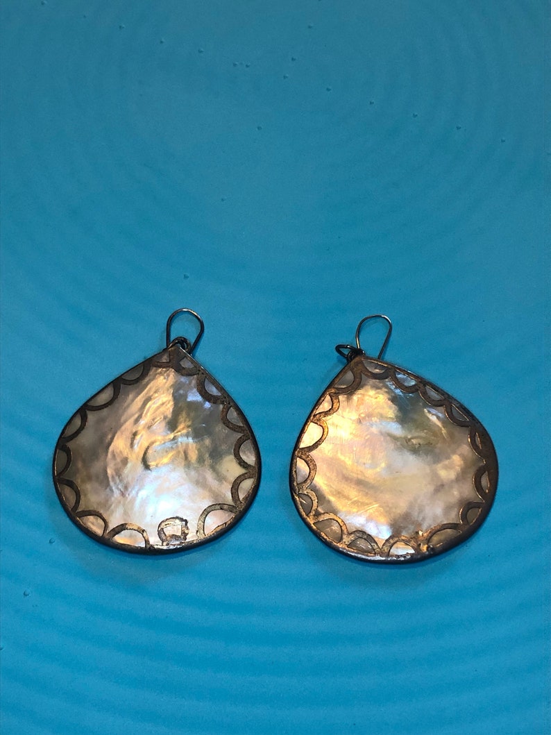 vintage abalone earrings