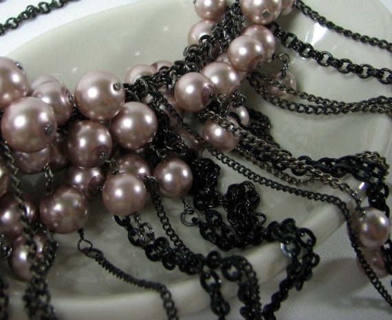 Vintage 20" Swarovski Glass Pearl Jewelry SET.  N… - image 4