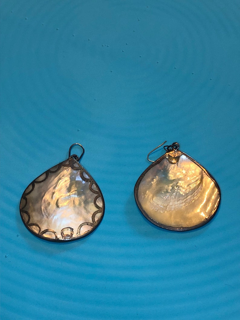vintage abalone earrings