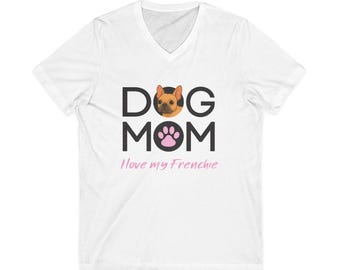 Frenchie Dog Mom Shirt, I Love My French Bulldog Tee, Cute Frenchie Illustration, Dog Lover Gift, Frenchie Mom T-Shirt, Pet Mom Graphic Tee