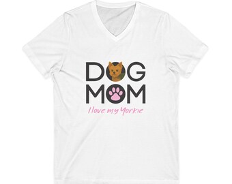 Yorkie Dog Mom Shirt, I Love My Yorkie Tee, Cute Yorkshire Terrier Illustration, Dog Lover Gift, Yorkie Mom T-Shirt, Pet Mom Graphic Tee