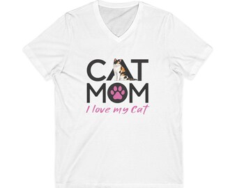Cat Mom Tee, Cute Calico Cat Illustration, Cat Lover Gift, Pet Mom Graphic Tee