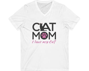 Cat Mom Tee, Cute Black Cat Illustration