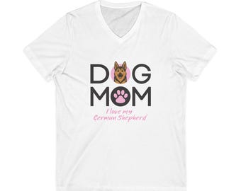 German Shepherd Dog Mom Shirt, I Love My German Shepherd Tee, Cute GSD Illustration, Dog Lover Gift, Shepherd Mom T-Shirt, Pet Mom Tee