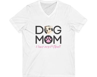 Pit Bull Dog Mom Shirt, I Love My Pit Bull Tee, Cute Pittie Illustration, Dog Lover Gift, Pitbull Mom T-Shirt, Pet Mom Graphic Tee