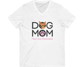 Chihuahua Dog Mom Shirt, I Love My Chihuahua Tee, Cute Chi Illustration, Dog Lover Gift, Chihuahua Mom T-Shirt, Pet Mom Graphic Tee