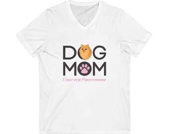 Pomeranian Dog Mom Shirt, I Love My Pom Tee, Cute Pomeranian Illustration, Dog Lover Gift, Pom Mom T-Shirt, Pet Mom Graphic Tee
