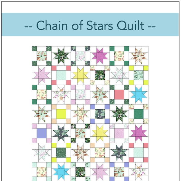 Chain of Stars Quilt - PDF Pattern