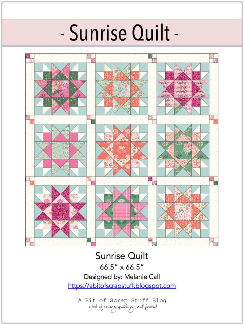 Sunrise Quilt PDF Pattern Etsy